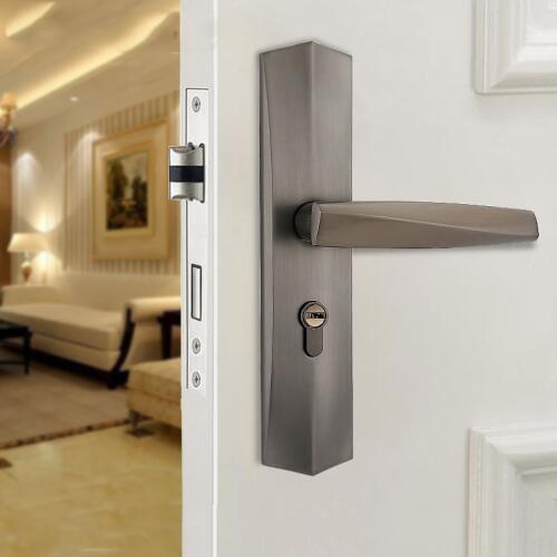 Factory Direct European Bathroom Interior Lock Modern Simple Zinc Alloy Solid Wood Door Lock With Silent Handle Lock