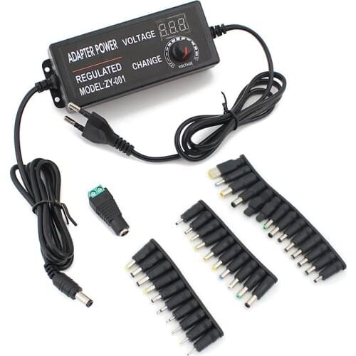 Adjustable Power Supply AC 220V TO Adjustable Voltage 3V-24V 3V-12V 1V-24V 24V-36V 9V-24V 2A 3A 5A Female 8 34PCS Adapter Plug