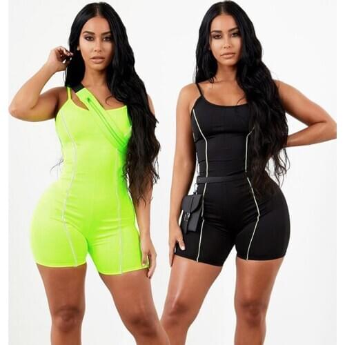 Sexy Women Sports Playsuits Gym Yoga Set Tracksuit Female Sleeveless Halter Bodycon Romper Solid Women Backless Skinny Jumpsuit