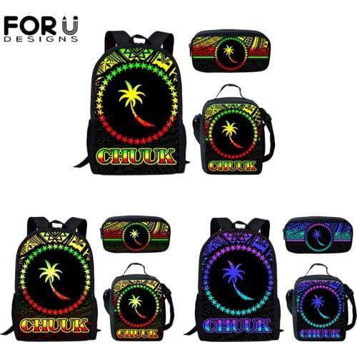FORUDESIGNS School Backpack for Teenagers Girls Boys Chuuk Tribal Polynesian Printing Child Kids Primary Students School Bags