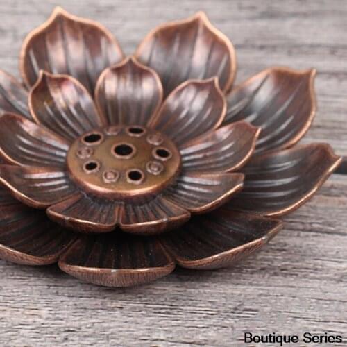 Alloy Incense Burner Rod Holder Burner Plate Buddhist Elegant Coil Lotus Incense Burner