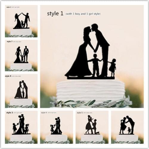 Family Style Cake Topper Personalized Classic Couple Wedding Party / Birthday Party / Anniversary/ Bridal Shower Decorations