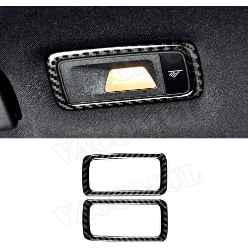 Carbon Fiber Interior Rear Seat Roof Light Lamp Trim Frame Cover Sticker for Porsche Macan 2015-2018 Car Accessories