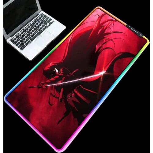 XGZ Mouse Pad S/M/L/XL LED RGB Anime Picture Desktop Glowing Durable Red Background Table Mats Support 3 Led Model for Gamer