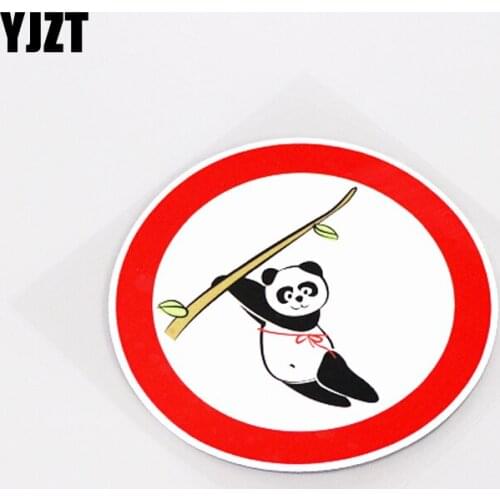YJZT 11.5CM*11.5CM Fashion Car Styling Warning Mark Animal Panda Car Sticker Decal PVC 13-0946