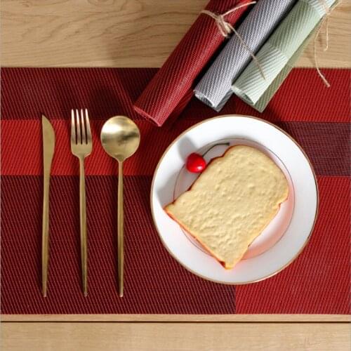 Western placemat restaurant dining table mat mat color matching woven non-slip PVC insulation mat