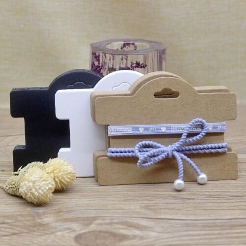 Zerong 50pcs blank paper hair clip Display Cards10.5*7.7cm kraft /white/ black jewelry hair accessories pakcage paper card