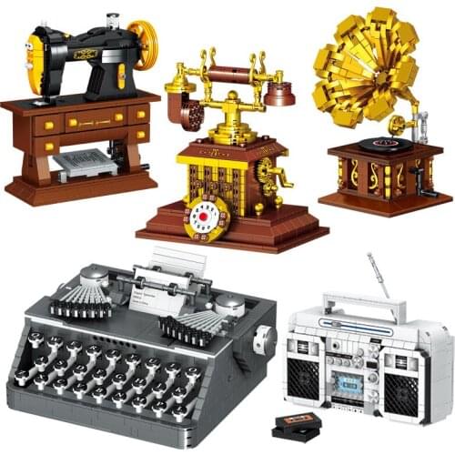 Zhegao Mini Blocks Classic Retro Phone Radio Building Bricks Toys for Children Present Boy Girls Gift Christmas Juguetes 00936