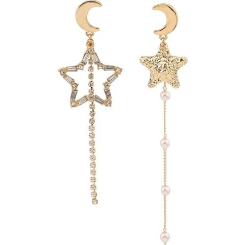 10 pair /lot fashion jewelry accessories cute metal moon star tassel earrings for women