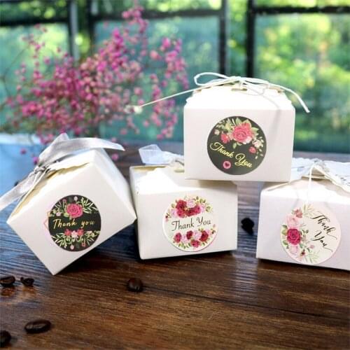 1.5''/38mm Beautiful Floral Gold Foil Thank You Sticker for Business Greeting Cards Flower Bouquets Gift Wraps Sealing Labels