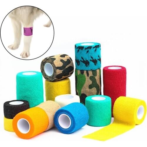 1 Roll Breathable Pet Dog Medical Bandage Puppy Cat Elastic Bandage Self-adhesive Wrap Sport Tape For Pet Health Care Supplies