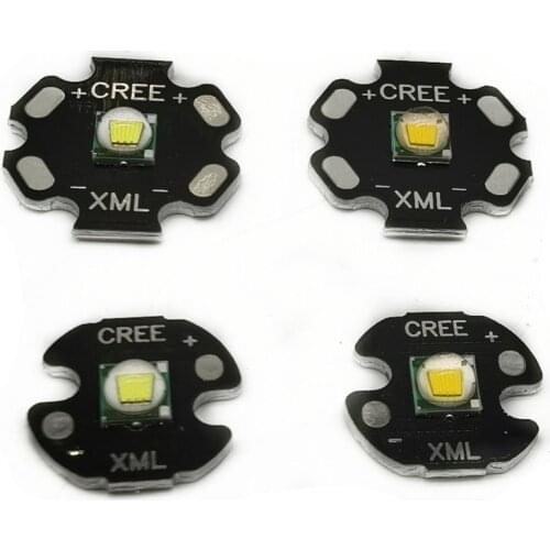 1PCS CREE XML XM-L T6 LED U2 10W Cold White Warm White Blue UV High Power LED Emitter Diode with 16mm 20mm Black PCB for DIY