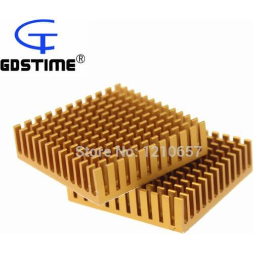 10PCS LOT 40x40x11mm Gold Aluminium Heat Diffuse Heat Sink Cooling Fin For Led High Power