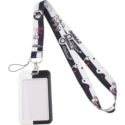 20pcs/lot G1431 Anime Lanyards For Keys Phone Fashion Mobile Phone Neck Strap Hang Rope Keychains With Working Card Holder Cover