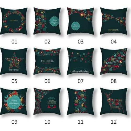 45*45cm Peach Skin Merry Christmas Decor For Home Santa Claus Elk Pillowcase Cushion Cover Xmas Gift Happy New Year 2021