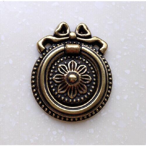 48mm Shaky drop ring antique brass drawer shoe cabinet knobs pulls bronze bedside table dresser furniture door handles knobs