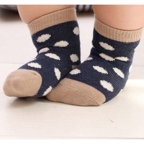 5 Pairs/Pack Children Cotton Socks Boy Girl,Baby,Infant Keep Warm Stripe Dots Fashion Sports Socks Autumn/Winter Kids Gifts