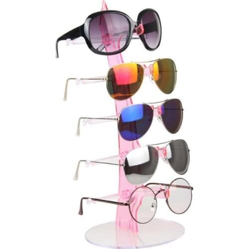 Markdown Sale 5Pairs Glasses Display Stand Counter Plastic Sunglasses Display Props Mirror Sunglasses Display Rack Free Shipping