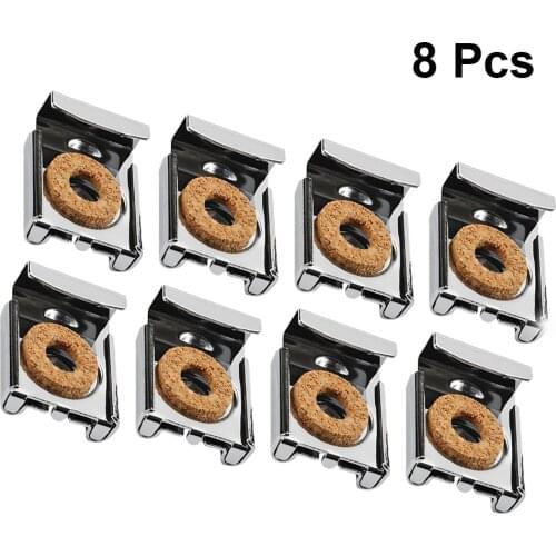 8pcs Glass Fixing Clips Mirror Holding Support Mirror Fixing Bracket Mirror Mount Clamps with Anti-collision Cork