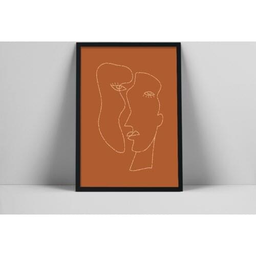 Abstract Face Art Print | Minimalist Abstract Woman Poster | Woman Face Line Art | Abstract Line Drg | PrintDraoster | Earm Col