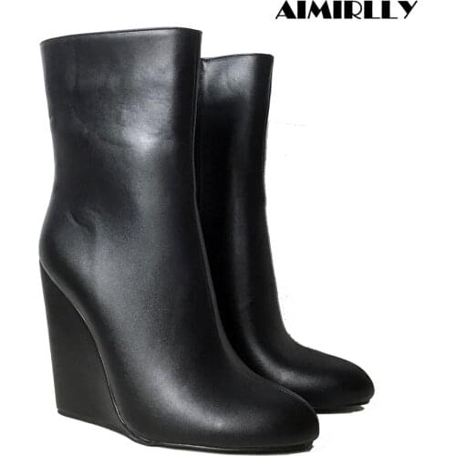 AIMIRLLY Women's Wedge Ankle Boots