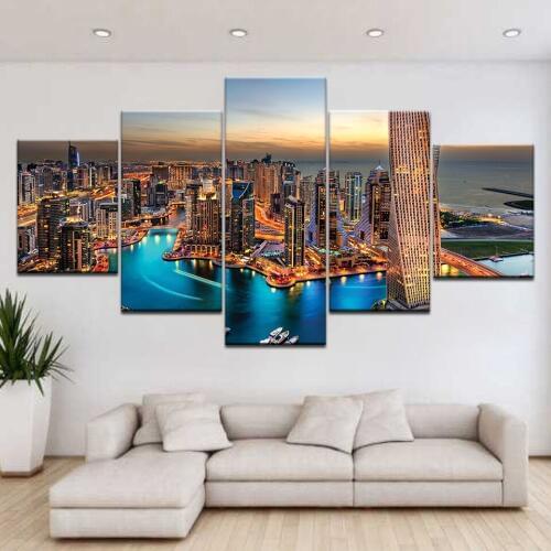 Diamond painting City Building Sunset Landscape 5pcs Diamond Embroidery sale rhinestones mosaic icons Wedding decorationZP-3209