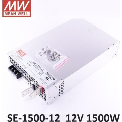 Original Meanwell 1500W 125A 12V Power Supply SE-1500-12 AC 220V to DC 12V PSU MEAN WELL switch mode Power Supply 12V 125A UL