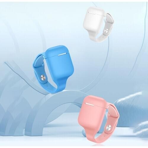 Outdoor Sports Wristband Earphone Case Soft Silicone Case for Airpods 1/2 Solid Color Protector with Wrist Strap Charging Box