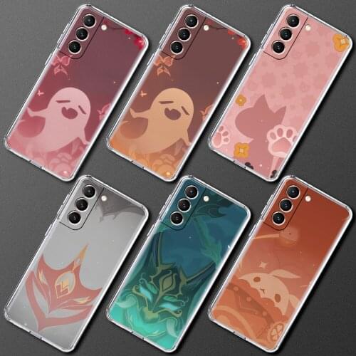 Genshin Impact Icon Transparent Clear Case For Samsung Galaxy S21 S20 FE S10 S9 S8 Plus Phone Coque Note 20 9 10 Lite Fundas