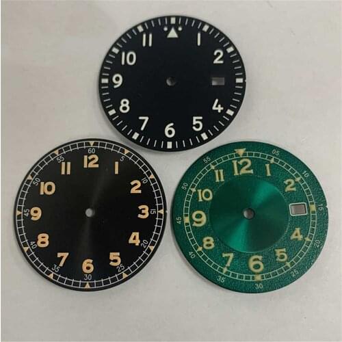 33.5MM Watch Dial Green Luminous Dial for NH35 /NH36 /7S /4R Movement Parts