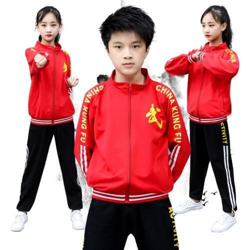 Children Adult long sleeve Dobok Wushu Kimono Judo Clothing Chinese Kung Fu costumes Suit Tai Chi Martial Art Uniform for Kids