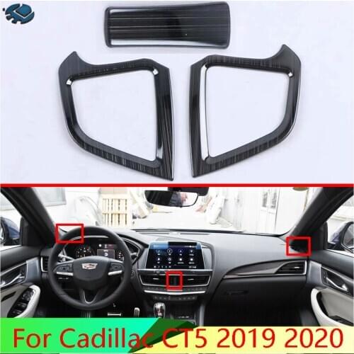 For Cadillac CT5 2019 2020 Stainless Steel Air Vent Outlet Cover Dashboard Trim Bezel Frame Molding Garnish Accent Styling