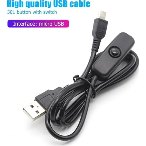 USB to Micro USB Cable On/Off Switch Charger Power Supply Cord for Raspberry Pi Connected Overclocking Require More Power