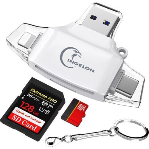 SD Card Reader Laptop Accessories microSD Cardreader 4 in 1 Adapter for Computer Memory Card Smart USB C Adaptador for iPhone