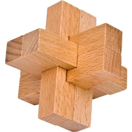 Classic 6-piece IQ Wooden Interlocking Burr Puzzle Game for Adults Kids