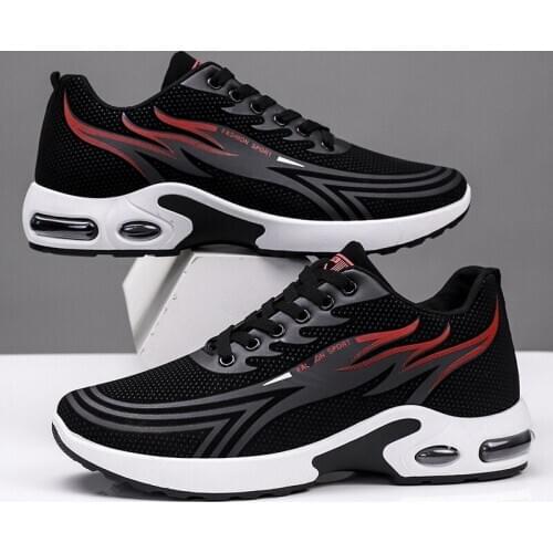 New Breathable Running Shoes for Men Outdoor Sport Shoes Black Mesh Air Increase Sneakers Light Casual Anti-skid Walking Shoes