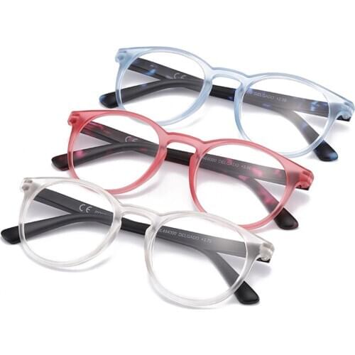 Round Cute Reading Glasses Women Men Ultralight Nose Pad Resin Frame Fashion Anti Blu Anti Faitgue 1 2 3 to 4