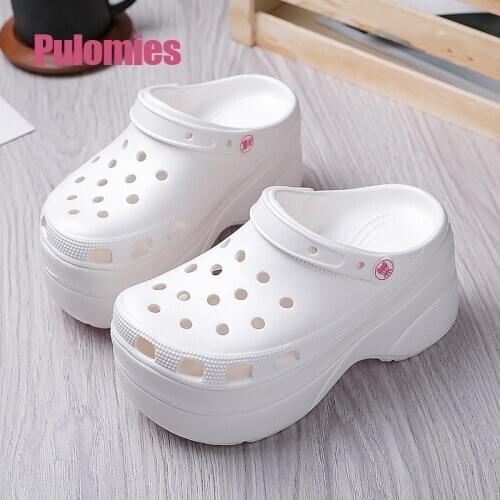 Summer Women Clogs Quick Dry Wedges Garden Shoes Beach Sandals Antiskid Home Slippers Thick Sole Increased Flip Flops for Women