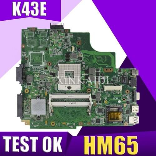 XinKaidi K43SD/K43E Laptop motherboard for ASUS K43E K43SD A43E P43E Test original mainboard HM65