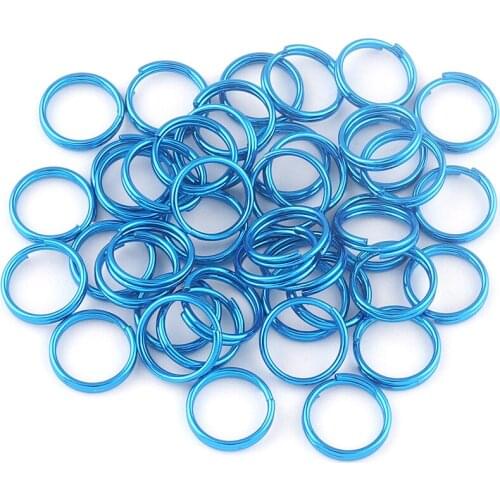 10mm Blue Metal Mini Round Split Key Rings Key Chain Holder Jewelry Charm Loop Purse Jump Rings Clasp Bag Supplies Pendant DIY