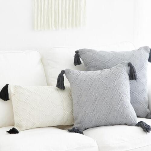 Nordic Boho Throw Pillow Cover Morocco Decorative Macrame Pillow Case Luxury Cushion Cover with Tassel Sofa Bed Home Decor
