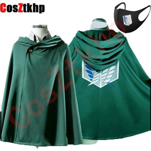New Attack on Titan Cosplay Cloak Anime Shingeki no Kyojin Cosplay Costume Scouting Legion Aren Cosplay Capes Halloween Costumes