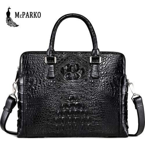 Genuine crocodile leather briefcase men Fashion alligator skin laptop briefcase Bag men High-end business bags black