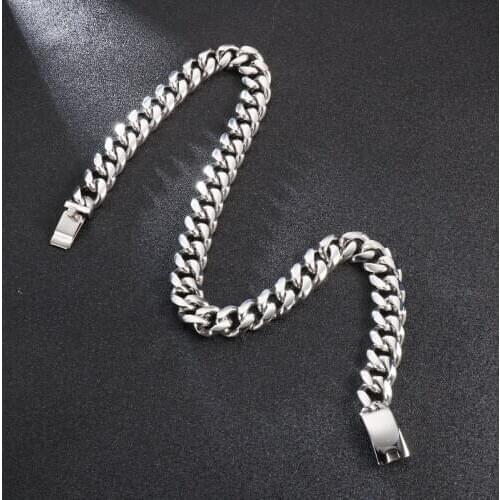 Fashion hiphop hip hop simple titanium steel mens Cuban necklace jewelry