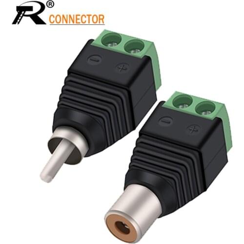 R Connector 1pair RCA Male&Female CCTV Phono RCA Male Plug TO AV Terminal Connector Video AV Balun International Standard