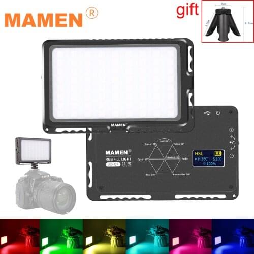 MAMEN RGB Dimmable 72 Leds Portable LED Video Light lamp Pocke Fill Lighting 4000mAh for DSLR Camera Photo Studio Photography