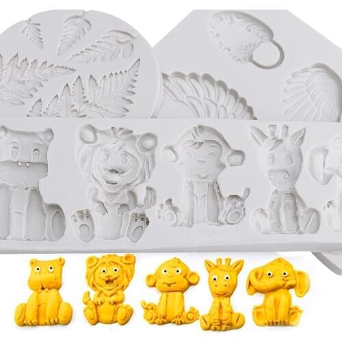 Animal series fondant cake silicone mold fondant animal clay chocolate decoration tool epoxy resin mold