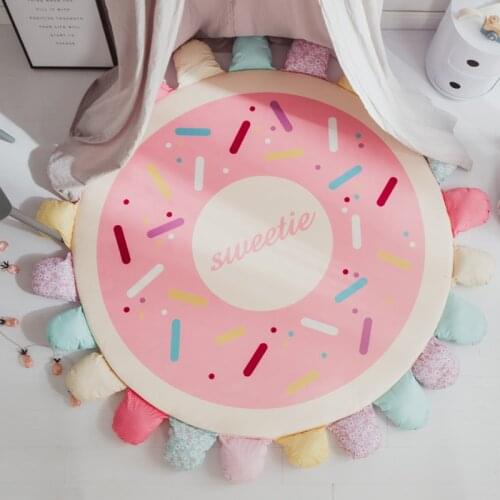 Nordic wind baby crawling mat living room bedroom baby climbing mat thick round childrens game mat removable and washable