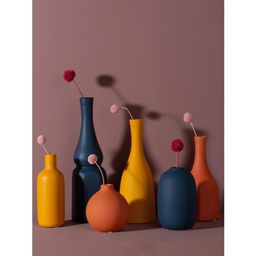 WSHYUFEI Modern Simple Ceramic Vases Tabletop Vase Hydroponic plants Home Office desk Decoration Fashion Flowerpot Crafts