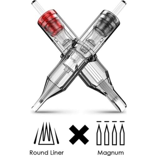 Standard Disposable Tattoo Needle Cartridges with Membrane Safety for Tattoo Artists Round Liner